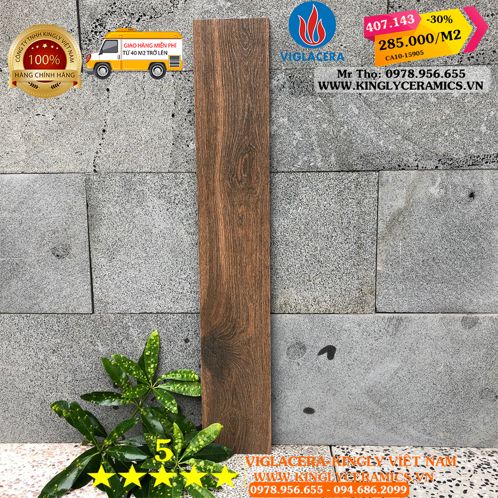 Gạch giả gỗ Viglacera MDC 15X90 CA10- 15905